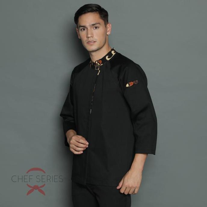 Chef Series Snature Batik Tangan Panjang Baju Koki - Hitam
