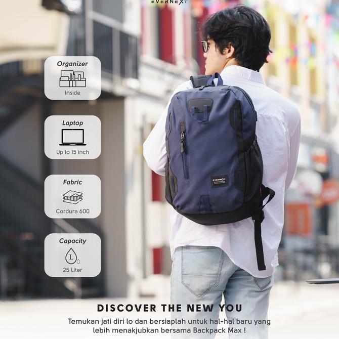 EVERNEXT - Tas Ransel Pria Backpack Outdoor Max Tas Punggung Tas Ransel LaptopEVERNEXT -