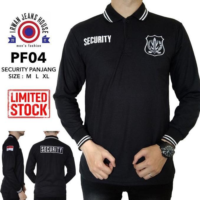 KAOS SECURITY LENGAN PANJANG , BAJU SECURITY / SATPAM , KAOS POLO PRIA