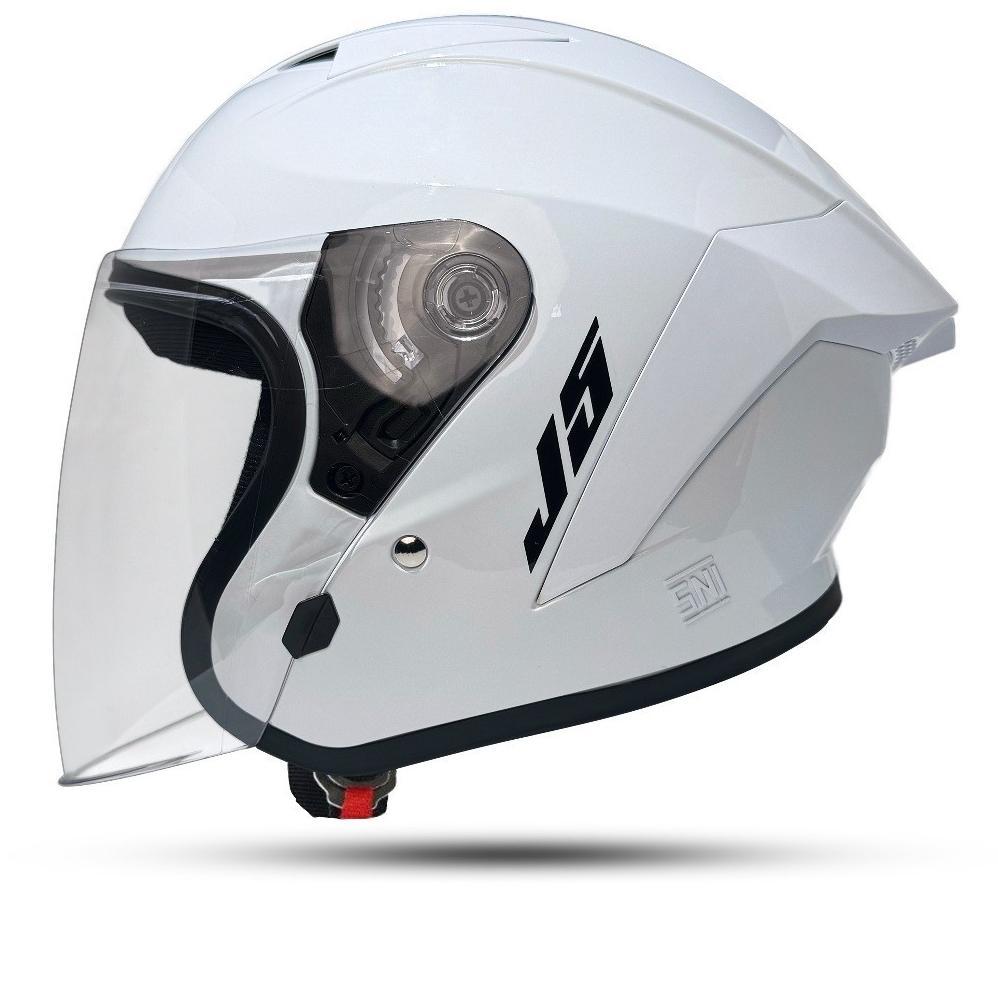 Helm MLA J5 | Whaite Kaca Visor Bening SNI | Helm Premium Untuk Pria Dan Wanita Dewasa  [HMC-HELMET]