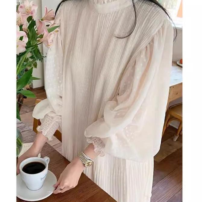 Xyxy- Long Dress Wanita Korean Lengan Pnjang Fairy Dress Putih Simple Hijab Friendly Dress Pantai Dr