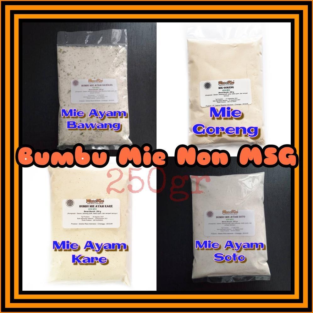 Bumbu Mie Non MSG 250gr Goreng, Ayam Ba, Soto, Kare Rasakoe Bakso Aci Pangsit Basah Cuanki Kuah Term