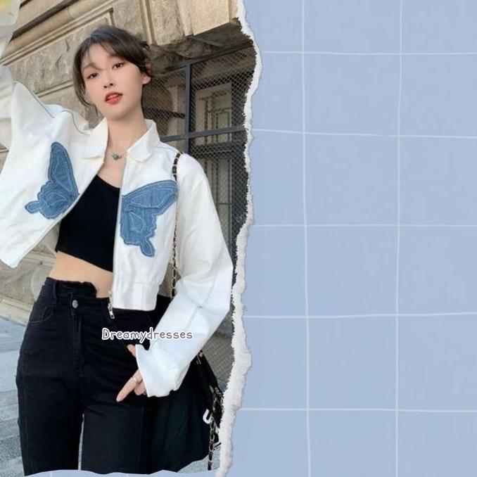 Grgd- 3In1 Set 18 - One Set Korean Style Hoodie Butterfly Pashmina Ceruty Celana Cargo Felix Biru Se