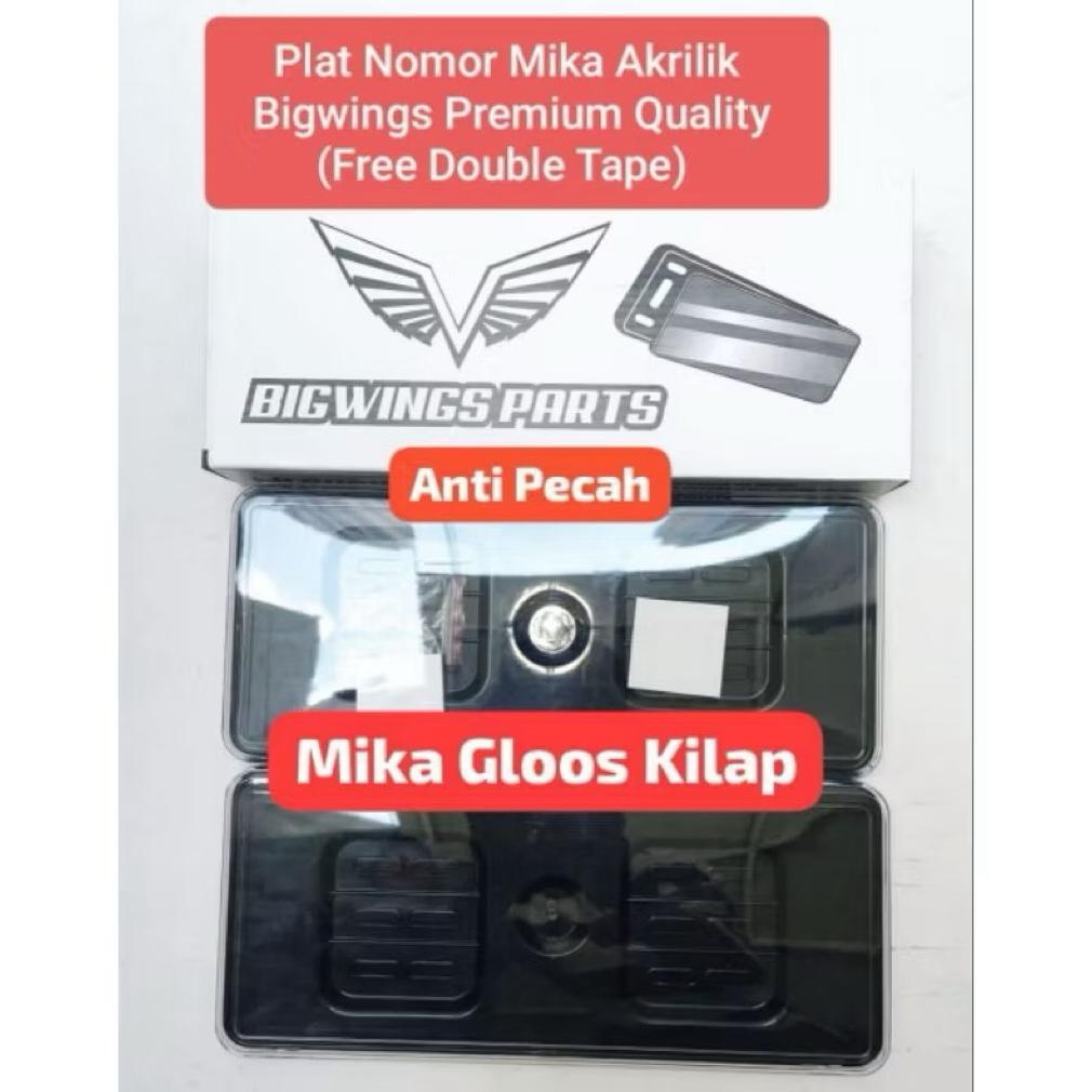 VALUE PACK` TERMURAH DUDUKAN PLAT NOMOR MIKA AKRILIK BIGWINGS Dudukan Plat Nomor Motor Akrilik Anti 