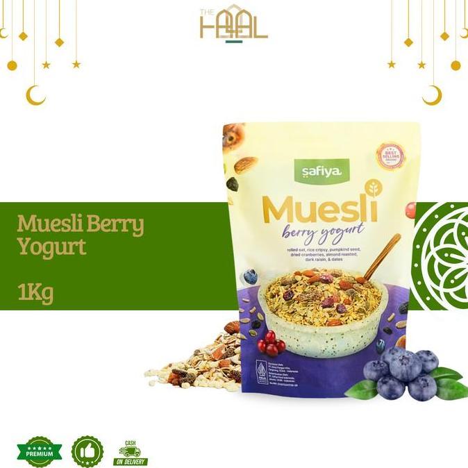 Muesli Berry Yogurt Safiya 1kg | Sereal Oat Muesli Food Oatmeal Halal dan BPOM
