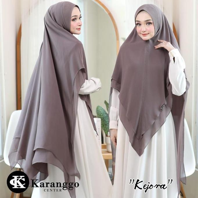 Newrilis- Hijab Khimar  Syar'I Mewah Model Pari Lancip Depan Kimar Syari Jumbo Kejora By Karanggo Ce