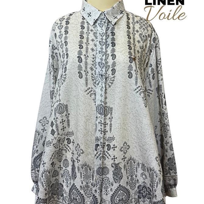 Busananew- By Dolla - Mazaya Blouse - Baju Kemeja Motif Muslim Wanita Nyaman Panjang