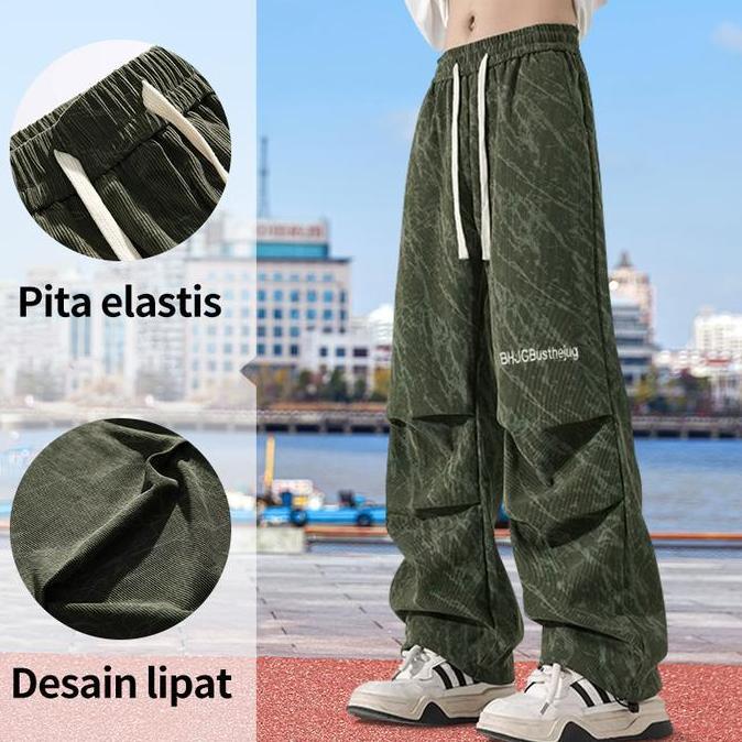 Pilihan Teratas- Celana Panjang Cargo Pria Dewasa Premium Corduroy Y2K Celana Panjang Loose Pants Pr