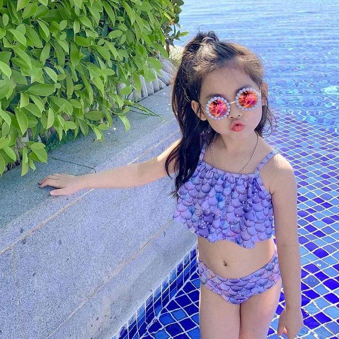 Baju Renang Anak Perempuan Mermaid Tail Swimsuit Import KOL Sport