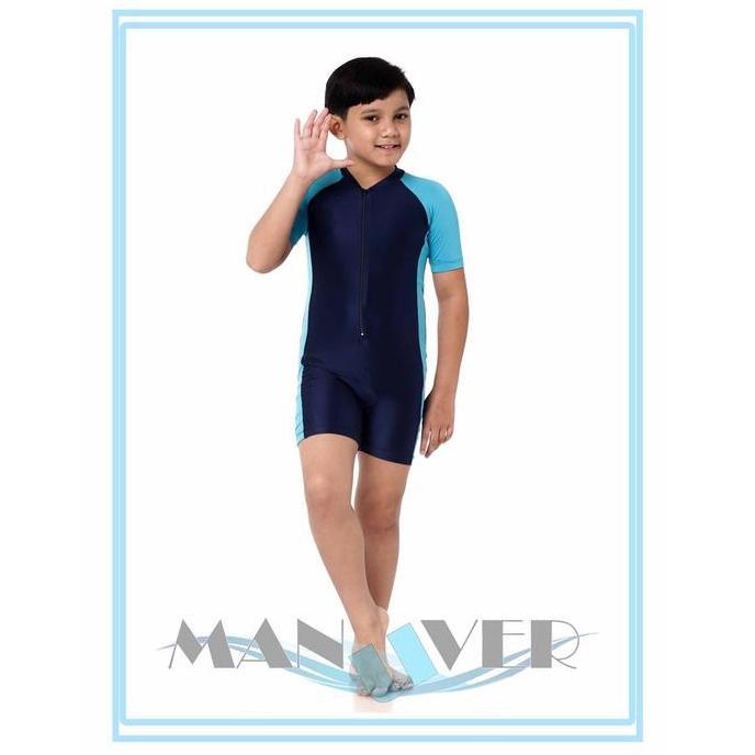 BAJU RENANG ANAK 3-8 TAHUN DIVING KOMBINASI BIRU MUDA
