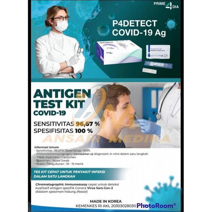 Baru Swab Antigen Test Prime4Dia P4Detect Test Swab Antigen