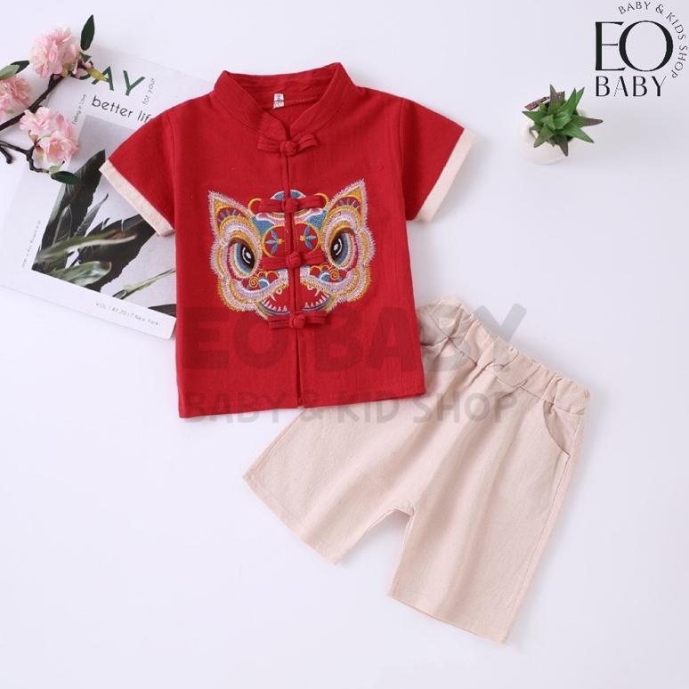 EOBaby D41 Setelan Baju Imlek Barongsai Baju Anak Cowok / Baju Anak Sincia / Baju Anak Set Barongsai