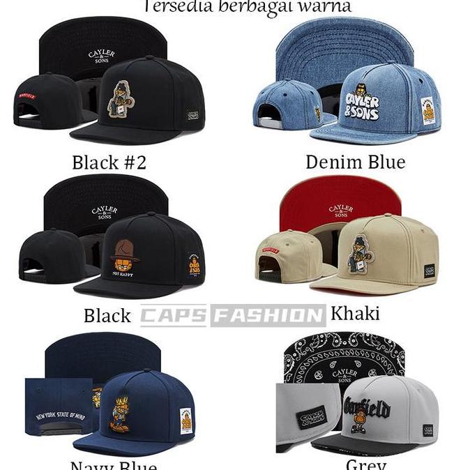 Topi Snapback Garfield  hip hop Fashion bordir merek tide untuk pria dan wanita caps hat topi cowok 