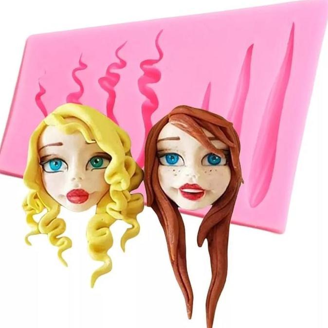 Cetakan Silikon Fondant Rambut Doll Hair Silicone Mold