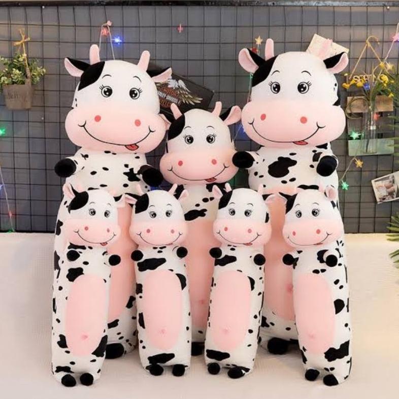 Awet Boneka Guling Sapi  Bahan Plush Import Guling Boneka Sapi Lembut