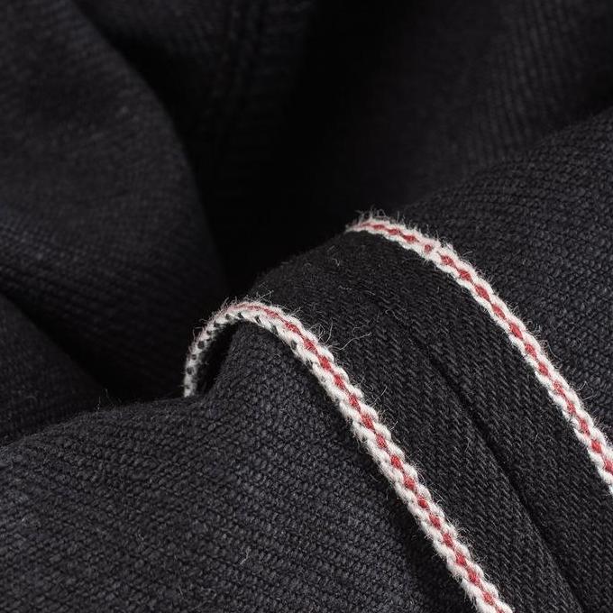 Iron Heart IH-666S 14oz Black x Black Selvedge Slim Straight Cut Jeans murah