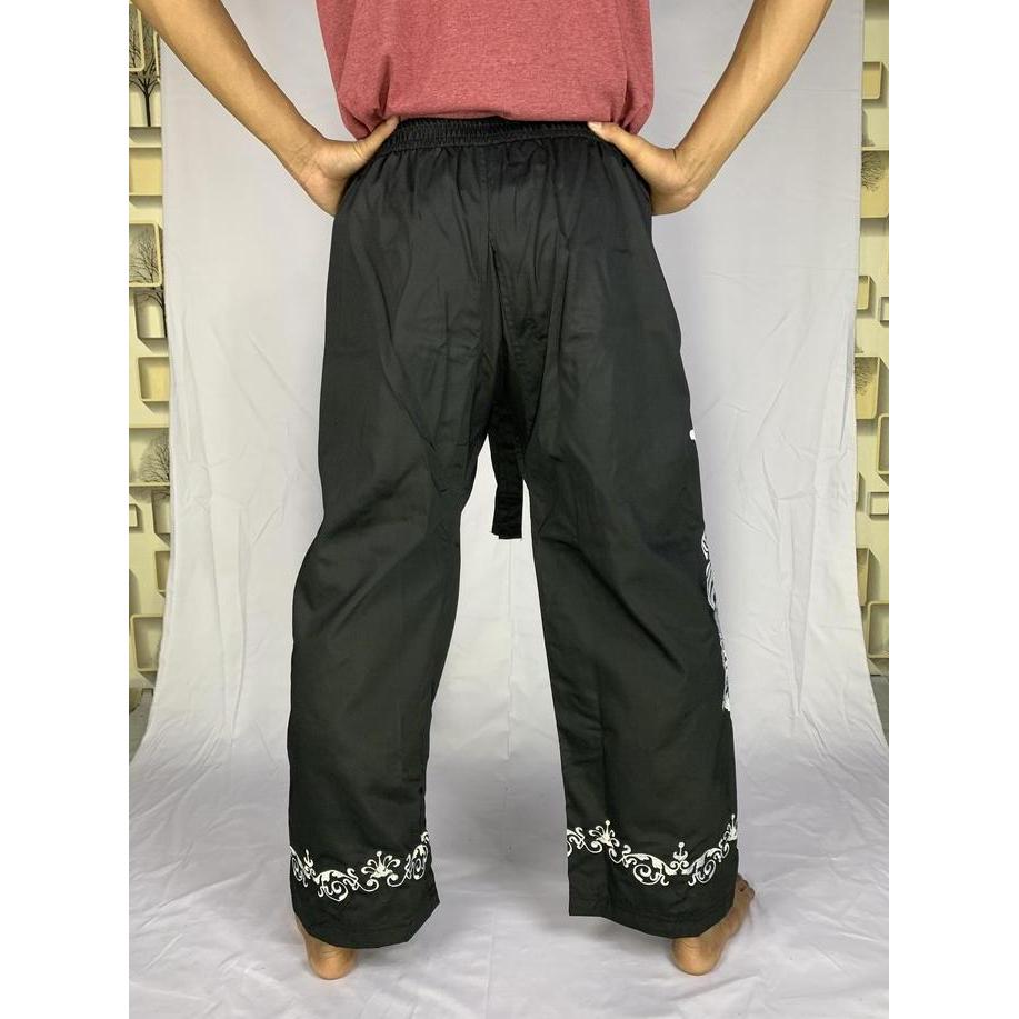 Celana Silat C-65 Bordir Macan Komprang Hitam Pangsi Tebal Kuat Murah (TERBAIK) (TERBARU) (TERMURAH)