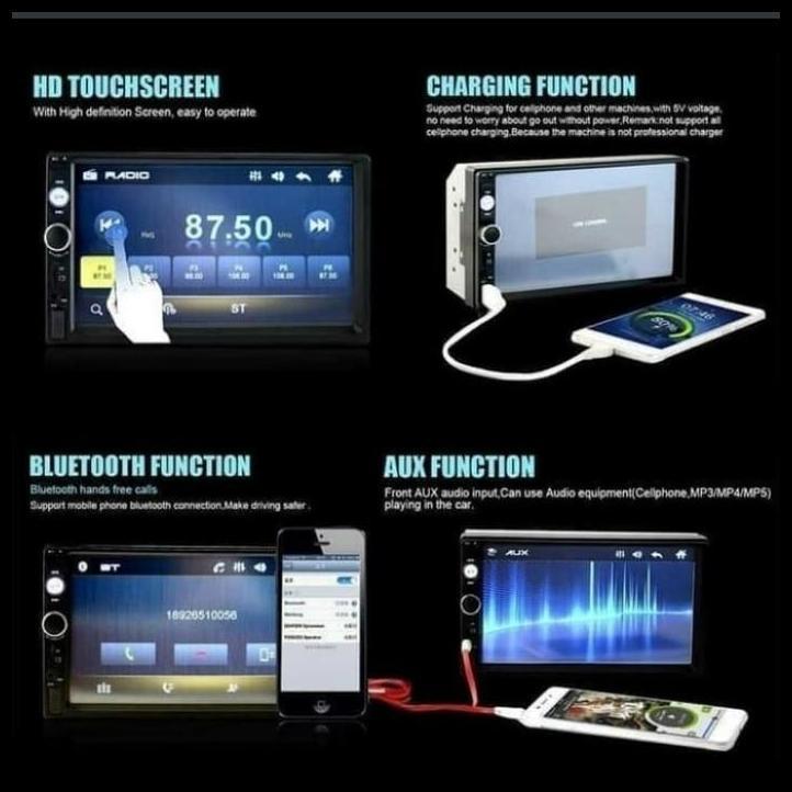 TERMURAH HEAD UNIT DOUBLE DIN LED MIRORR LINK ANDROID MOBIL ALL NEW BRIO 2018