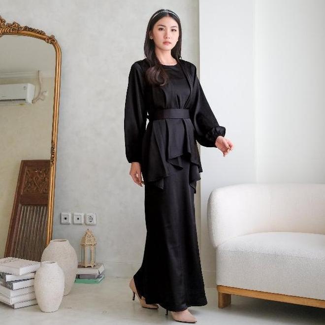Grosir Kiyorawears - [ Raya Collection ] Inara Satin Dress / Satin Silk Premium / Gamis Polos Wanita