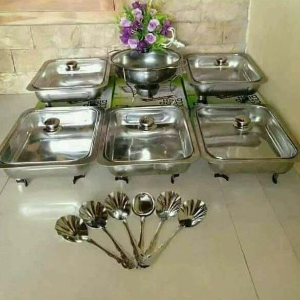 Thebest- PRASMANAN SET STAINLESS TUTUP FULL KACA