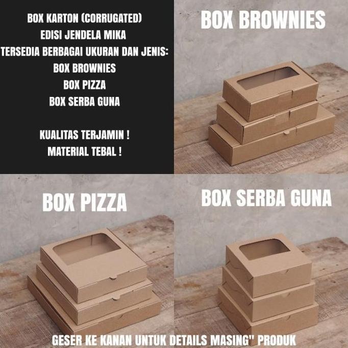 Thebest- BOX PIZZA MIKA WINDOW - KOTAK BROWNIES - BOX KARTON SERBAGUNA