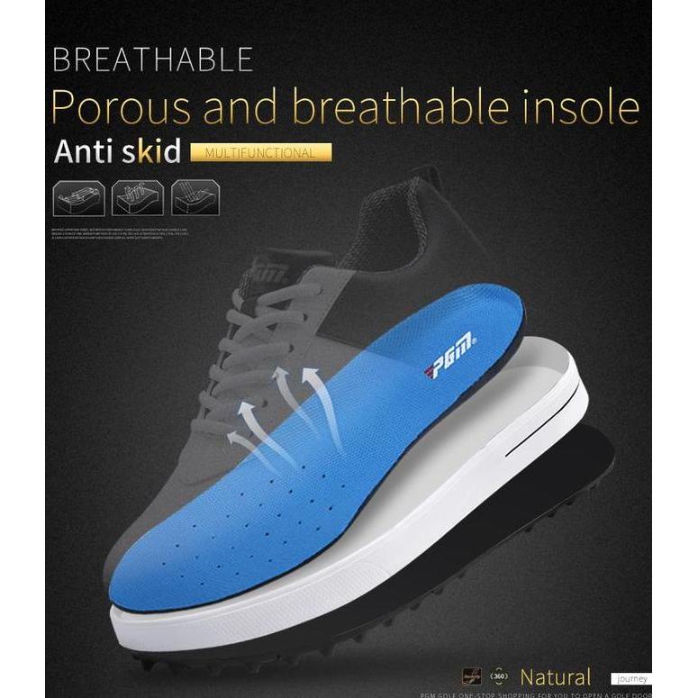 PGM Men Golf Shoes Spikeless Waterproof Sepatu Golf Pria Anti Air