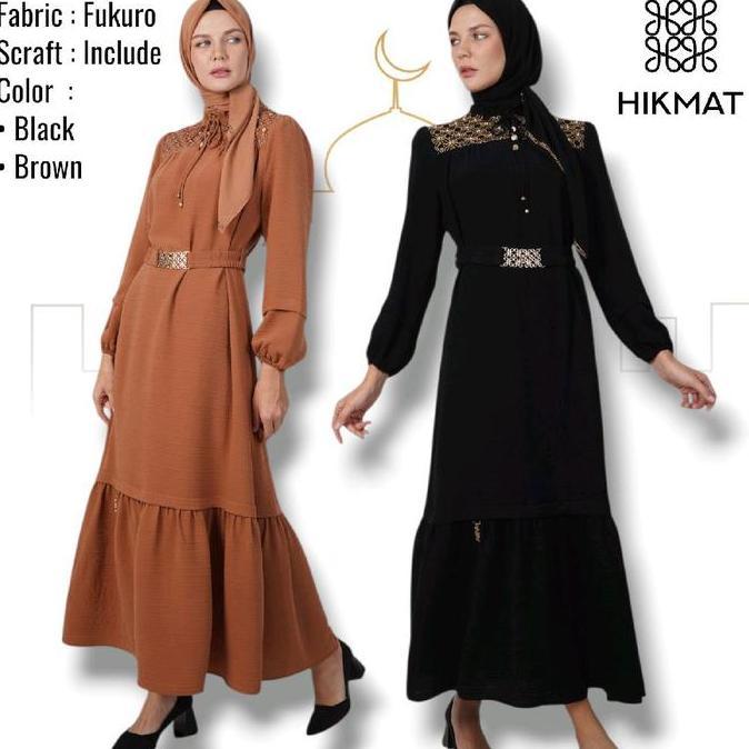 Sale D4492.02 - Abaya Hikmat Fashion Original Set Hijab