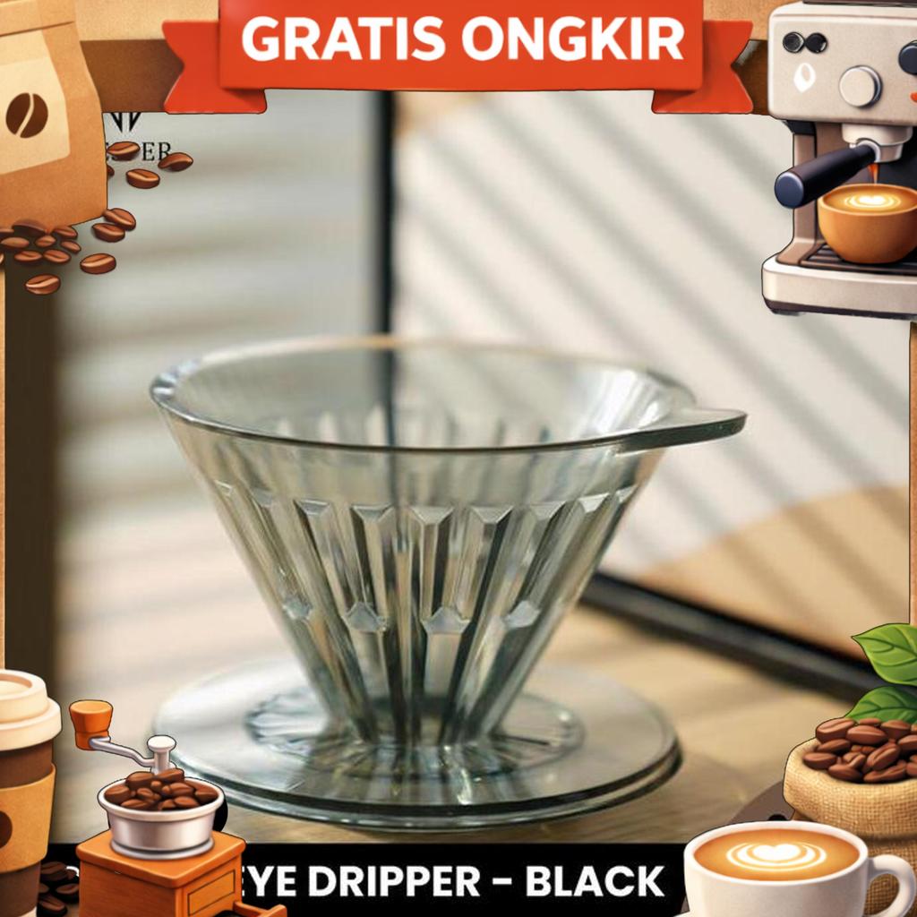 Timemore Eye Crystal Dripper Transparant Black Coffee Dripper Filter