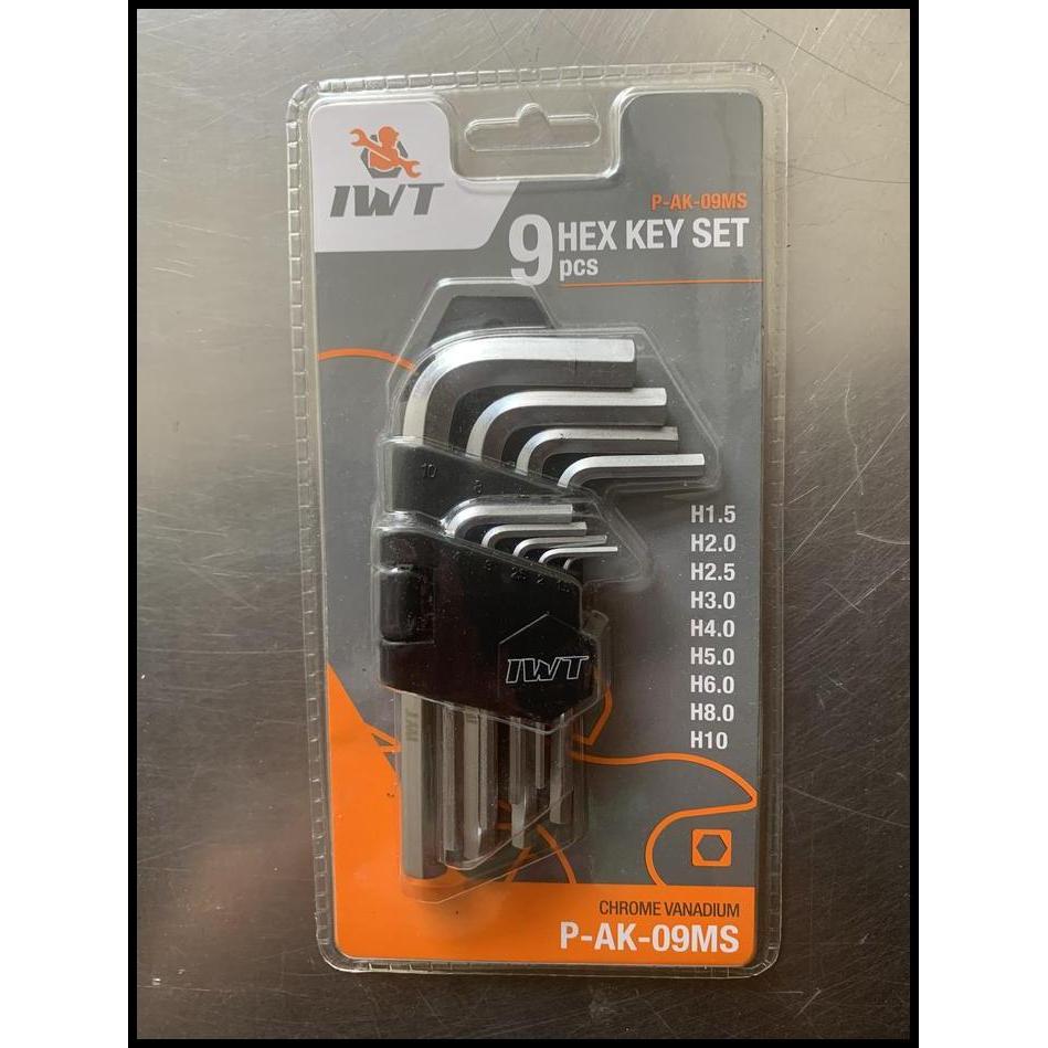TERLARIS KUNCI L BIASA PENDEK SET IWT CHROME VANADIUM 
