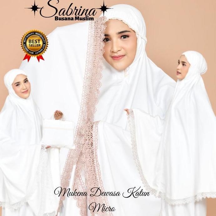Mukena Dewasa Katun Premium /Mukena remaja Katun Putih Polos Renda Premium Atasan Bawahan