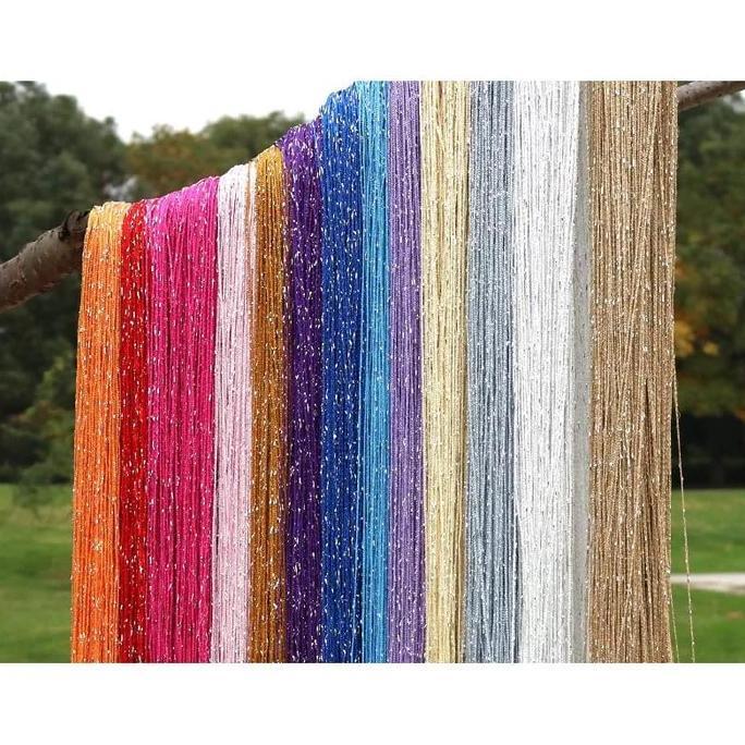 Grandfather- Tirai Benang Gliter , Tirai Dekorasi, Tirai Pintu Jendela Kolong Dapur