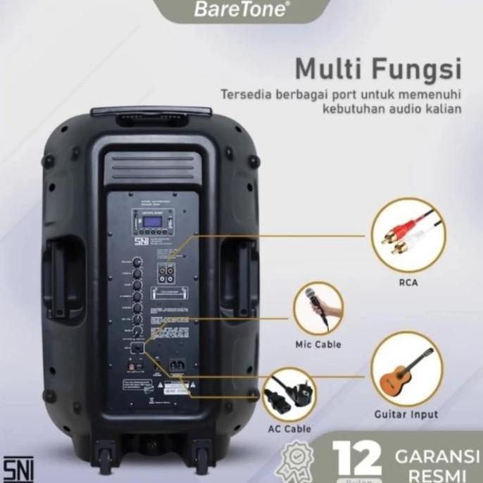 Speaker Baretone 15" Inch MAX15MHWR Speaker Portable Meeting Baretone Wireless 15"  Speaker Lapangan
