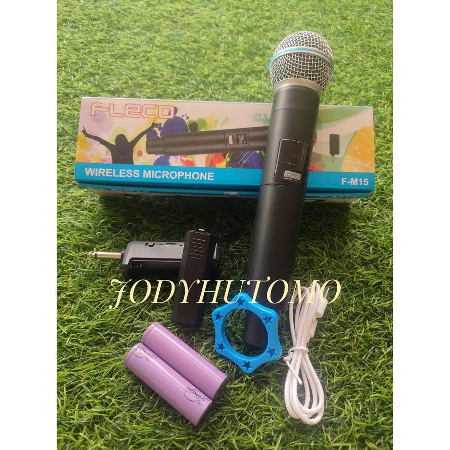 Microphone Wireless FLECO F M15 Microphone Nirkabel  FLECO