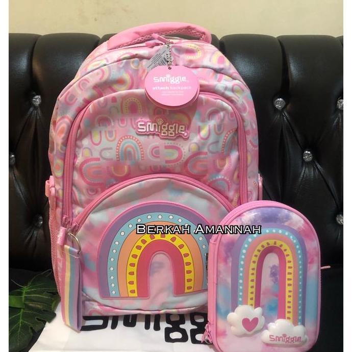 tas smiggle set bright side pink rainbow tas smiggle ori