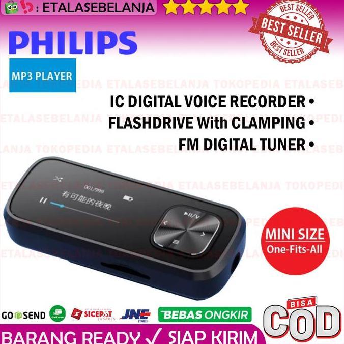 demode_21 - mp3 player 32gb - ic recorder - fm - otg - sports clamp philips sa112