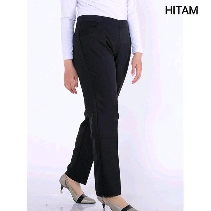 Harga Miring Celana Kerja Wanita Kantor Up Pinggang Karet High Waist Standar Dan Jumbo Size M-7L - K