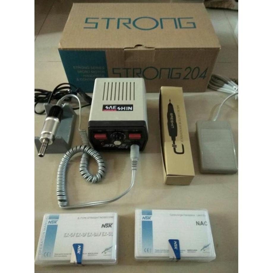 Mesin Dental Micromotor Strong Saeshin 204 E Tipe Kualitas Terbaik Harga Termurah