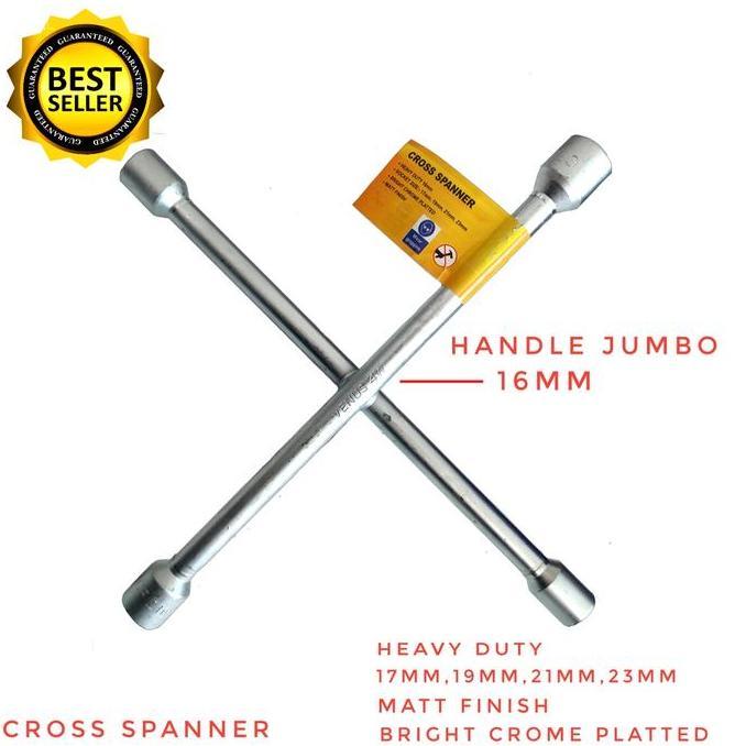 Dnabig- Kunci Roda Palang Heavy Duty Buka Mur Baut Mobil Truk 17 19 21 23 Mm