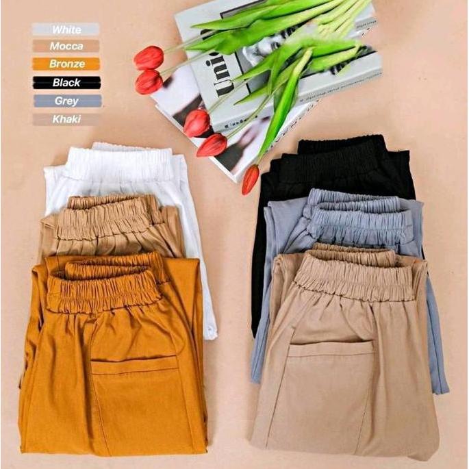 Promo Bulan Ini Willow Pants Linen/Celana 7/8 Linen Celana Kantong Casual Katun Lembut Wanita