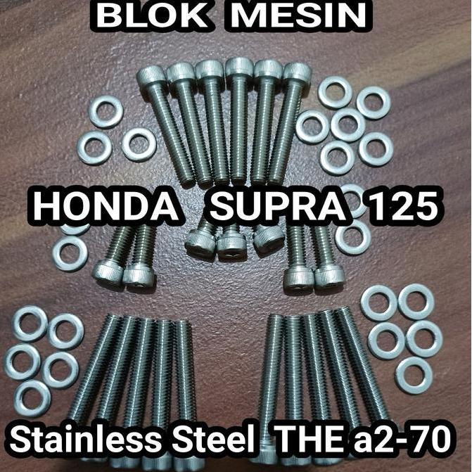 Dnabig- Baut Blok Supra X 125 Set L Stainless Kopling