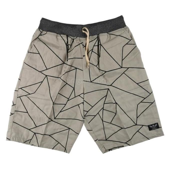 Boyinboy- Celana Pendek Pria Dewasa Motif Abstrak Chino Cowok Short Pants Rib
