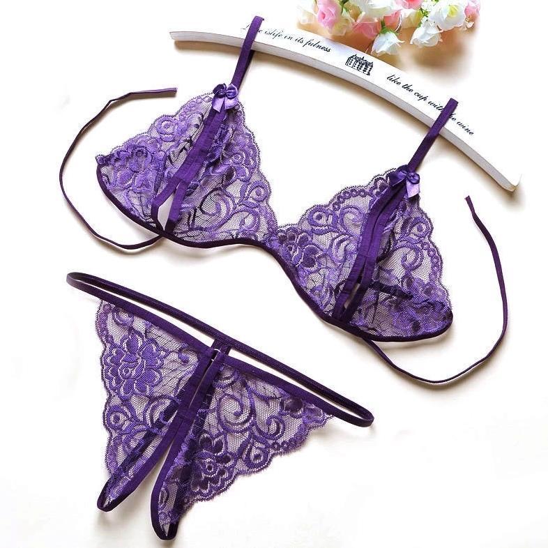 HOT DEALS SET BRA CD LINGERIE COSPLAY TRANSPARAN BIKINI GSTRING SEXY OPEN THONG UKURAN KECIL BESAR B