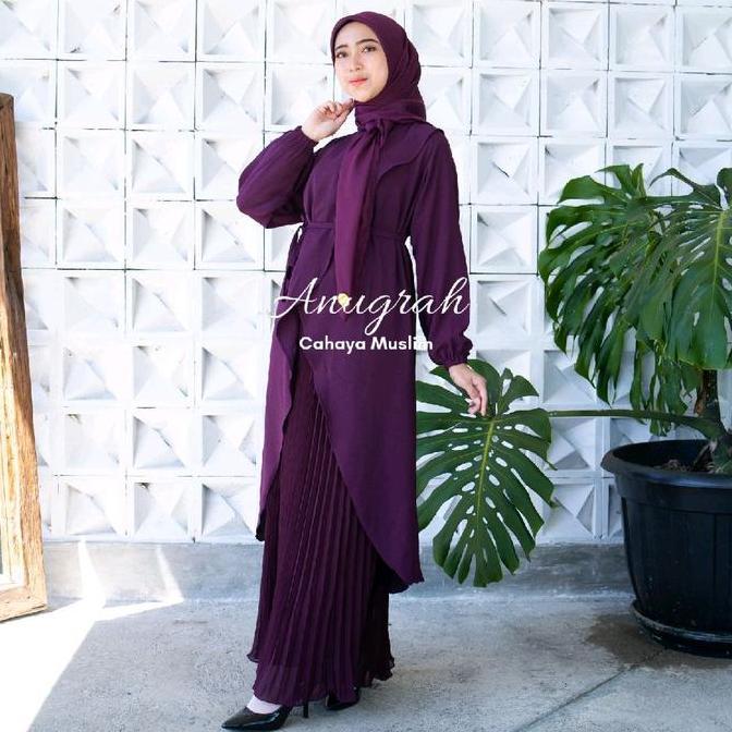 Cantek- Marwa-One Set Rok Tunik Rok Plisket Plus Hijab
