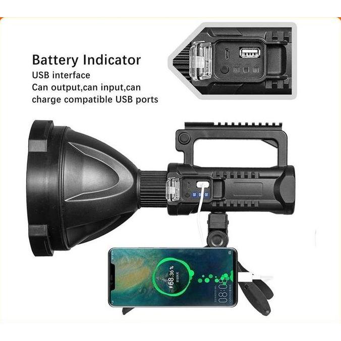 Lighzx- Senter Led Sorot Jarak Jauh Super Terang X2000 W590/W591 Lampu Senter Jumbo Big Lamp Led Mul