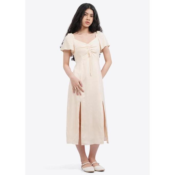 Harga Miring Colorbox Puff Sleeves Midi Dress I-Ddwkey125C138 Ecru