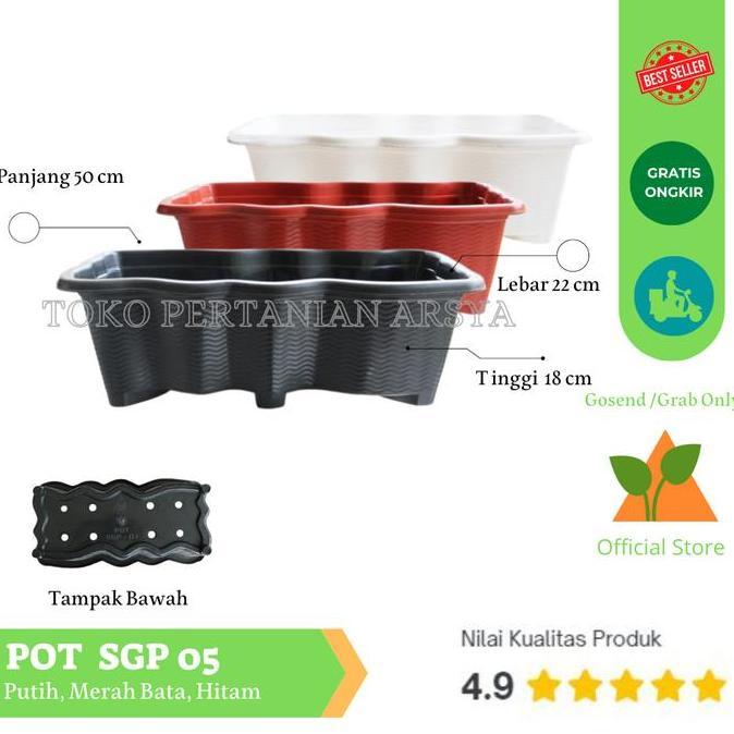 Ground- Pot Sgp 05 Kotak Panjang 50 Cm - Pot Tanaman ( Khusus Gosend )