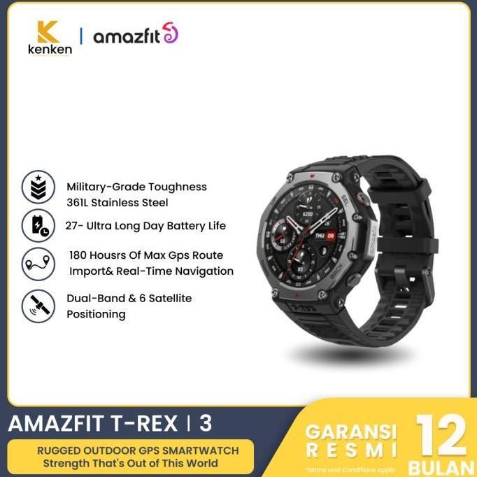 Thebest- Amazfit T-Rex 2 & T-Rex Pro Smartwatch 1.39 AMOLED Garansi Resmi