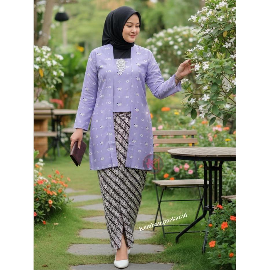 Original Kebaya Kutubaru Jumputan Tunik Exlusive - Baju Kondangan - Kebaya Tradisional
