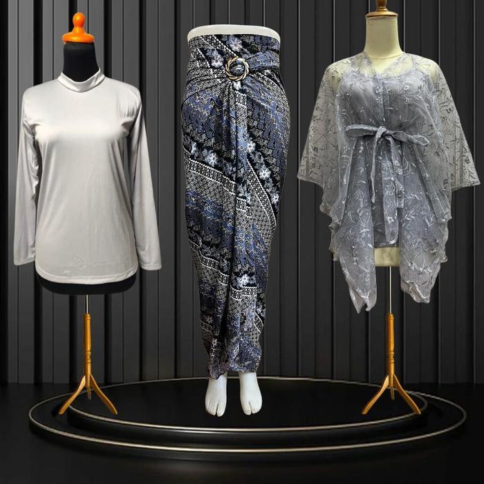 Stelan Lilit Batik Remaja Dengan Outer Pita & Manset Elegan Modern