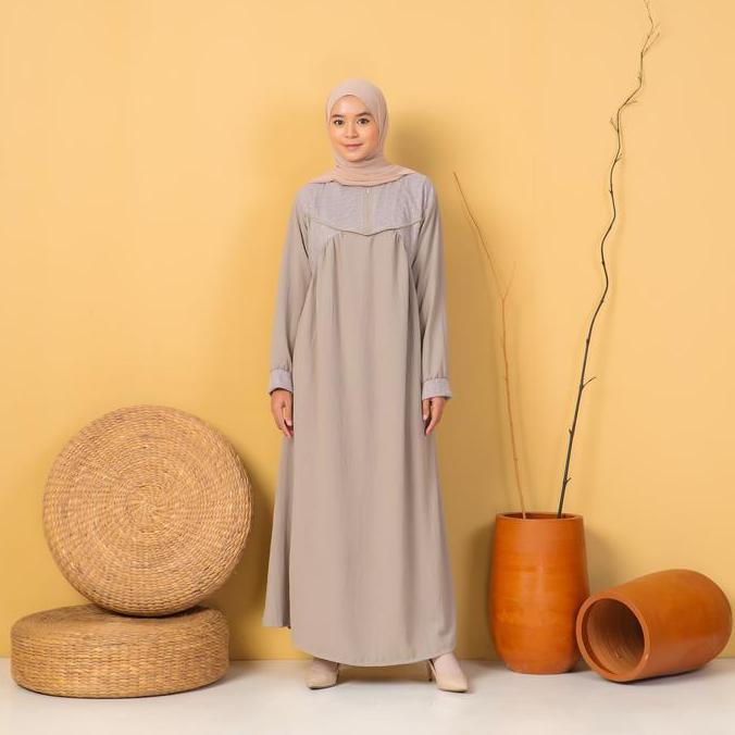 Grosir Kanaya Dress - Airflow + Brukat - Gamis Cantik Muslim